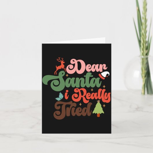 Dear Santa Retro Groovy Christmas Holidays T Shirt Karte (Vorderseite)