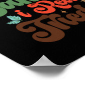 Dear Santa Retro Groovy Christmas Holidays T Shirt Poster (Ecke)