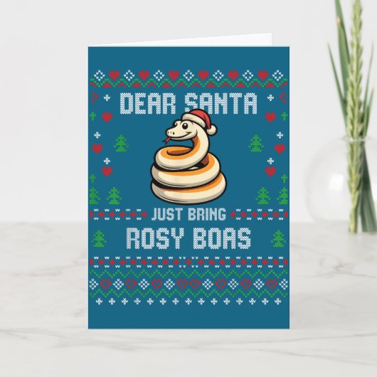 Dear Santa Rosy Boa Ugly Xmas Sweater Christmas Sn Karte (Vorderseite)
