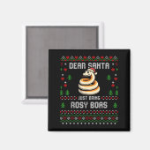 Dear Santa Rosy Boa Ugly Xmas Sweater Christmas Sn Magnet (Vorderseite/Rückseite)