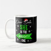 Dear Santa She Is The Naughty One Christmas Couple Kaffeetasse (Links)