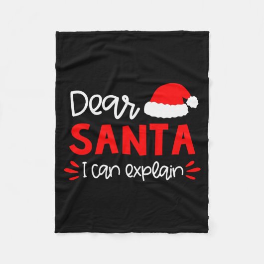 Dear Santa Shirt Funny Matching Family Christmas P Fleecedecke (Vorderseite)