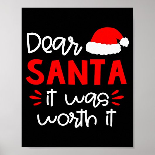 Dear Santa Shirt Funny Matching Family Christmas P Poster (Vorne)