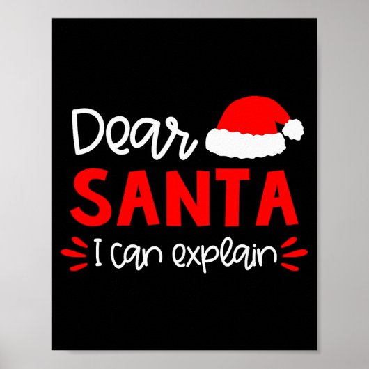 Dear Santa Shirt Funny Matching Family Christmas P Poster (Vorne)