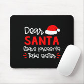 Dear Santa Shirt Siblings Matching Family Christma Mousepad (Mit Mouse)