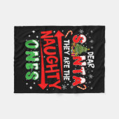 Dear Santa They Are The Naughty Ones Christmas Men Fleecedecke (Vorderseite (Horizontal))