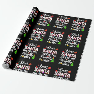 Dear Santa They Are The Naughty Ones Family Christ Geschenkpapier