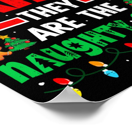 Dear Santa They Naughty Ones Funny Christmas Men W Poster (Ecke)