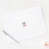Dear Santa What is the meaning of Love Ugly Design Ovaler Aufkleber (Umschlag)