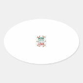Dear Santa What is the meaning of Love Ugly Design Ovaler Aufkleber (Vorderseite)