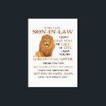 Dear Son-in-Law I Gave You My Gorgeous Daughter Leinwanddruck<br><div class="desc">To My Dear Son-In-Law I Gave You My Gorgeous Daughter</div>