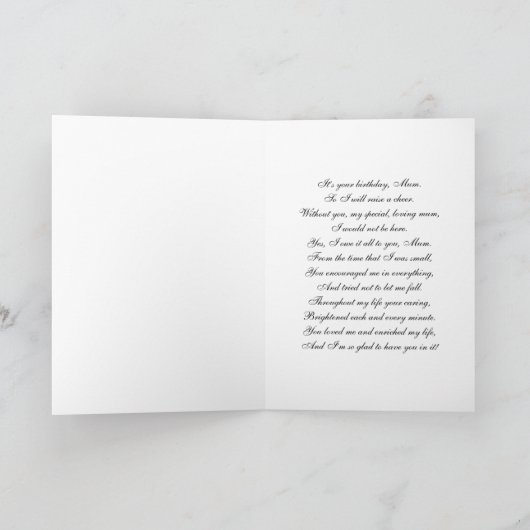 DEAREST MUM GREETCARD KARTE (Innenseite)