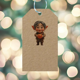 Dearie Christmas Elf Kraft Gift Tags Geschenkanhänger