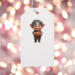 Dearie Christmas Elf White Gift Tags Geschenkanhänger