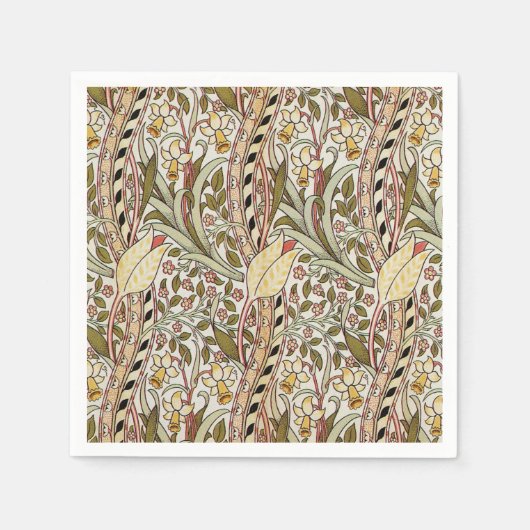 Dearle Daffodils Vintage-Blumenmuster Serviette (Vorderseite)