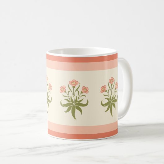 Dearle's Pink Flowers Mug Kaffeetasse (VorderseiteRechts)