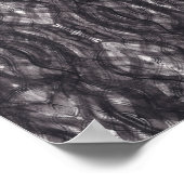 Death Abstract Dark Black Watercolor Art Poster (Ecke)