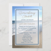 Death Anniversary Beautiful Beach Einladung (Vorderseite)