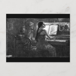 Death at the Piano postcard Postkarte