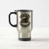 Death Before Decaf | Funny Retro Skull & Coffee  Reisebecher (Links)