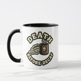 Death Before Decaf | Funny Retro Skull & Coffee  Tasse