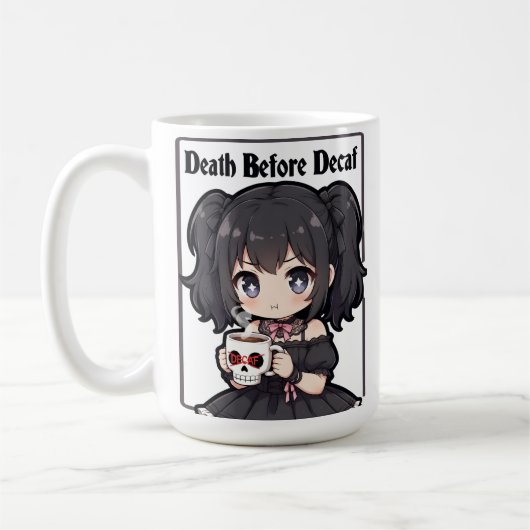 Death Before Decaf Kaffeetasse (Links)