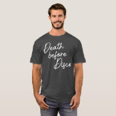 Death Before Disco Funny 70er Lässiges Skript T-Shirt (Vorne ganz)