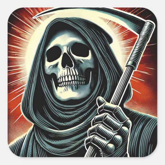 death character illustration quadratischer aufkleber (Vorderseite)