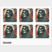 death character illustration quadratischer aufkleber (Blatt)