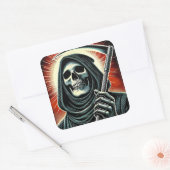 death character illustration quadratischer aufkleber (Umschlag)