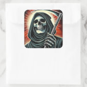 death character illustration quadratischer aufkleber (Tasche)