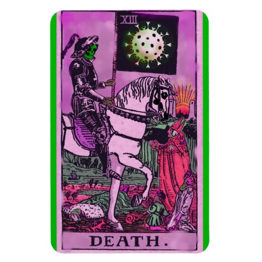 Death Coronavirus Tarot Card Magnet (Vertikal)