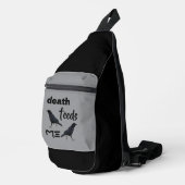 Death Crow Print Cut Sew Bag Crossbody Bag (Rechte Ecke)