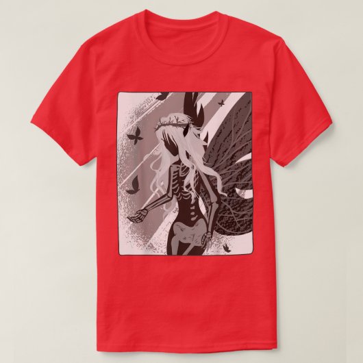 Death Goth Skeleton Fairy Ästhetik Fairywave Faec T-Shirt (Design vorne)