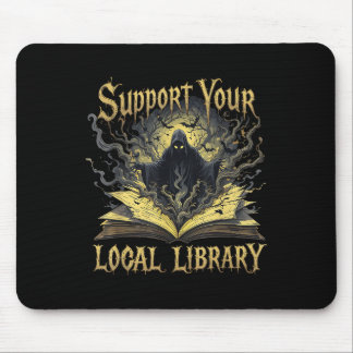 Death Gothic Support Your Local Library Liebt Boo Mousepad