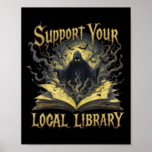 Death Gothic Support Your Local Library Liebt Boo Poster