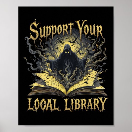 Death Gothic Support Your Local Library Liebt Boo Poster (Vorne)