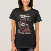 Death Issues Funny Halloween Skull Grim Reaper Ske T-Shirt (Vorderseite)
