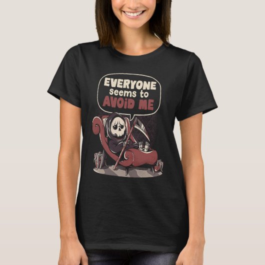 Death Issues Funny Halloween Skull Grim Reaper Ske T-Shirt (Vorderseite)
