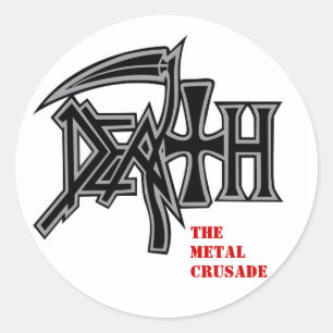 DEATH-Logo Metal Kreuzkissen-Aufkleber Runder Aufkleber