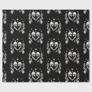 Death Lovers Gothic Skeletts Hochzeit Geschenkpapier