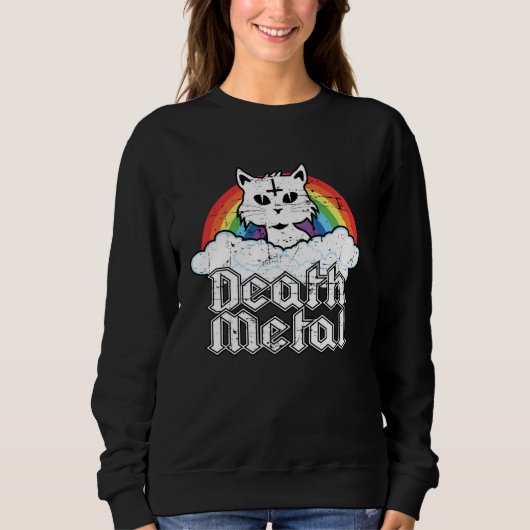 Death Metal Cat Soft Goth Grunge Aesthetic Cat Kit Sweatshirt (Vorderseite)