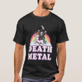 Death Metal Funny Rainbow Grim Sensenmann Unicorn T-Shirt (Vorderseite)