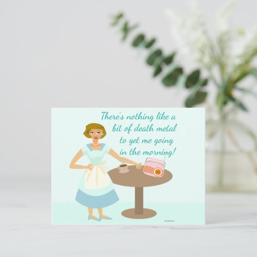 Death Metal Housefrau Postkarte (Stehend Vorderseite)