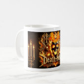 Death Metal in Flammen mit Totenkopf und Schlange Kaffeetasse (Vorderseite Links)