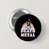 Death Metal Lustiger Regenbogen Sensenmann Einhorn Button (Vorne & Hinten)