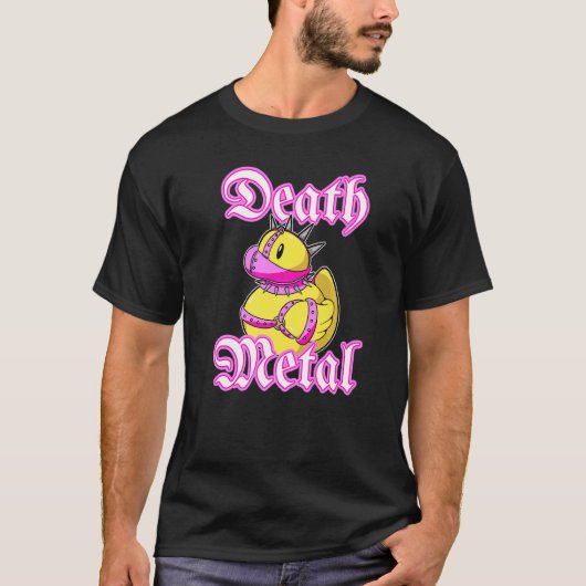 Death Metal Music Fan Niedlich Rocker Rubber Duck  T-Shirt (Vorderseite)
