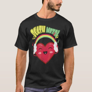 Death-Metal-Musik Süßes Regenbogenherz T-Shirt