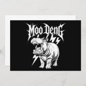Death Metal Niedlich Baby Hippo Moo Deng Hippopota Einladung (Vorne/Hinten)