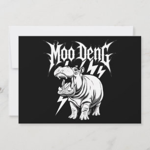 Death Metal Niedlich Baby Hippo Moo Deng Hippopota Einladung